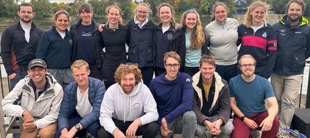 Senior crews with coaches at Pairs Head